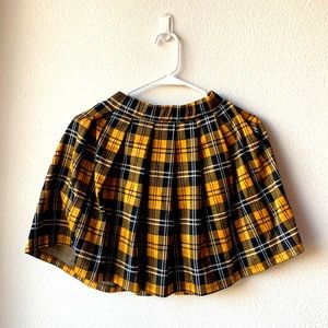 Just Polly New York Small Yellow plaid skirt